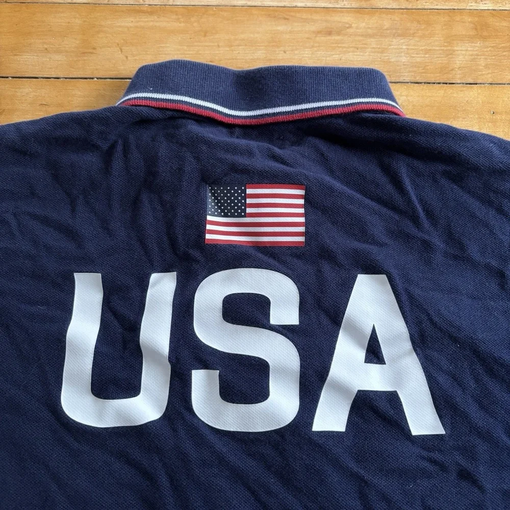 Polo Ralph Lauren Team USA Rugby Polo Shirt Adult L Navy Blue 2016 Olympics